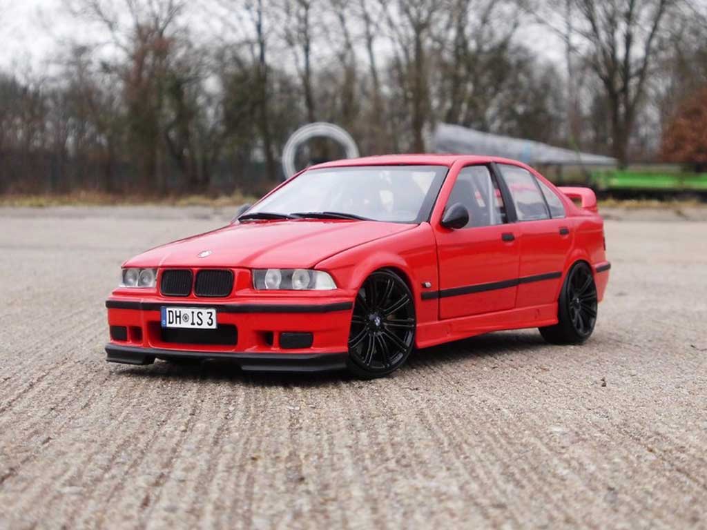Bmw 318 tuning E36 is rood jantes M3 E92 et swap moteur M3 E36 1/18 Ut Models