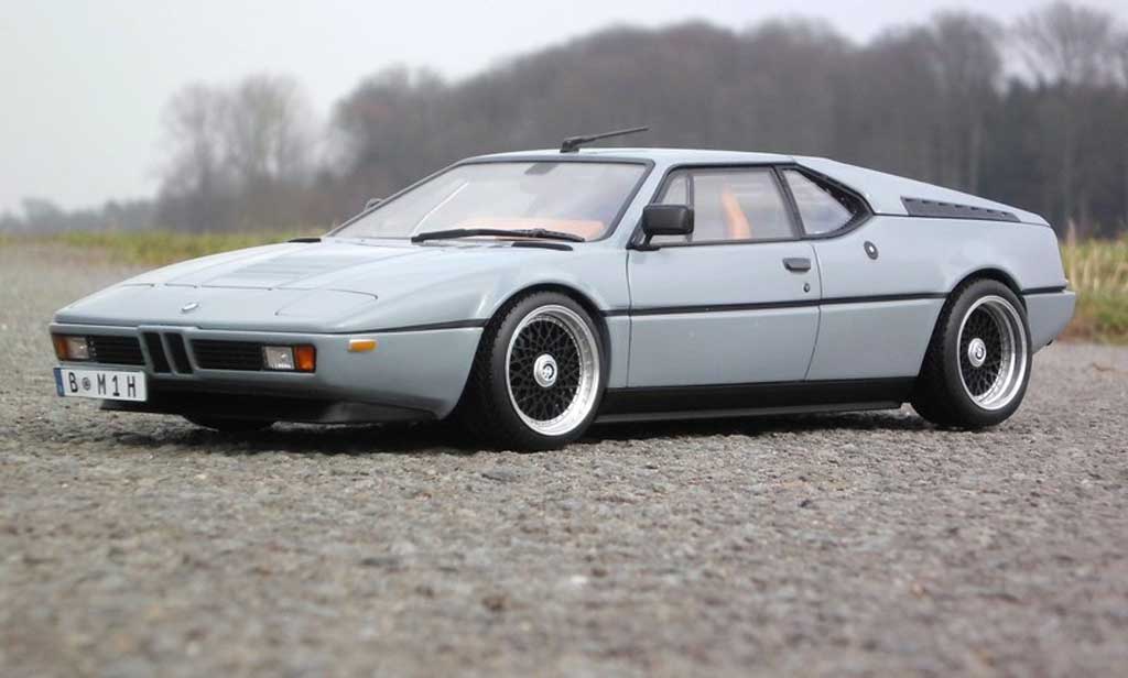 Bmw M1 1978 grijs jantes BBS echappement chrome 1/18 Norev