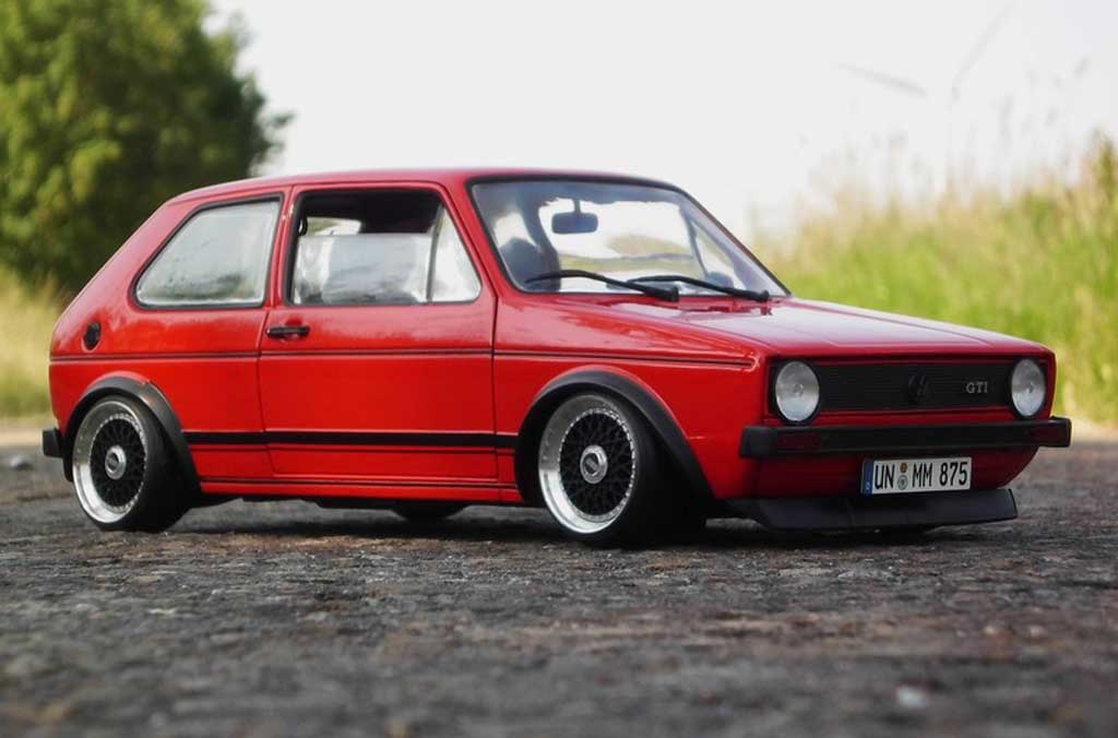 Volkswagen Golf GTI rood jantes BBS alu 1/18 Solido