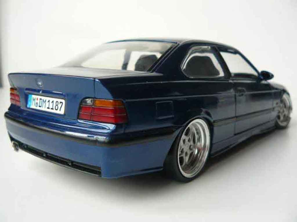 Bmw M3 coupe E36 blauw avus jantes porsche 18 pouces 1/18 Ut Models