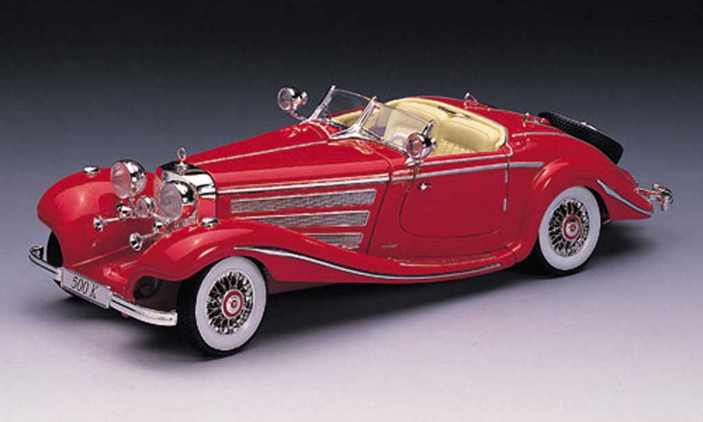 Mercedes 500 K 1/18 Norev K rood 1936 modelauto