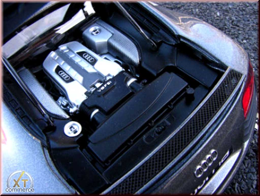 Audi R8 4.2 fsi . v8 grijs antracite jantes 21 pouces prepa moteur 1/18 Maisto