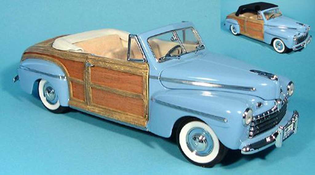 Ford Sportsman 1/18 Yat Ming blauw avec stoffdach zum auswechseln 1946 modelauto