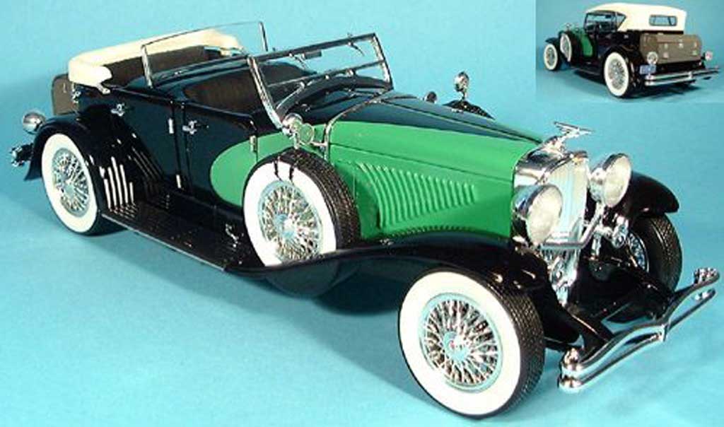 Duesenberg 1934 1/18 Signature cabriolet limousine zwart/grun modelauto