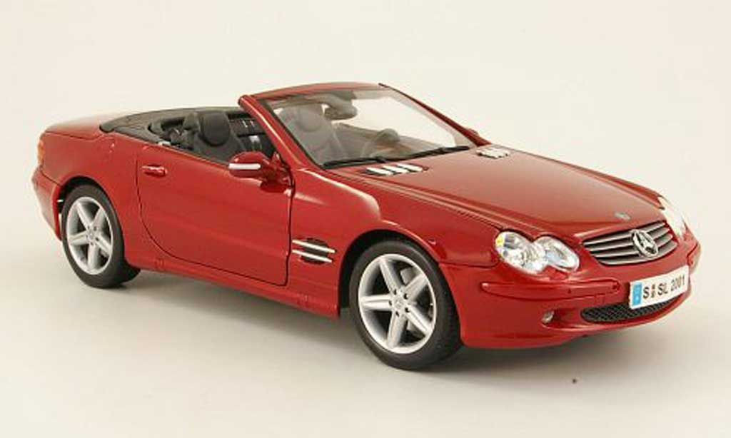 Mercedes Classe SL cabriolet 1/18 Maisto cabriolet rood offen 2001 modelauto