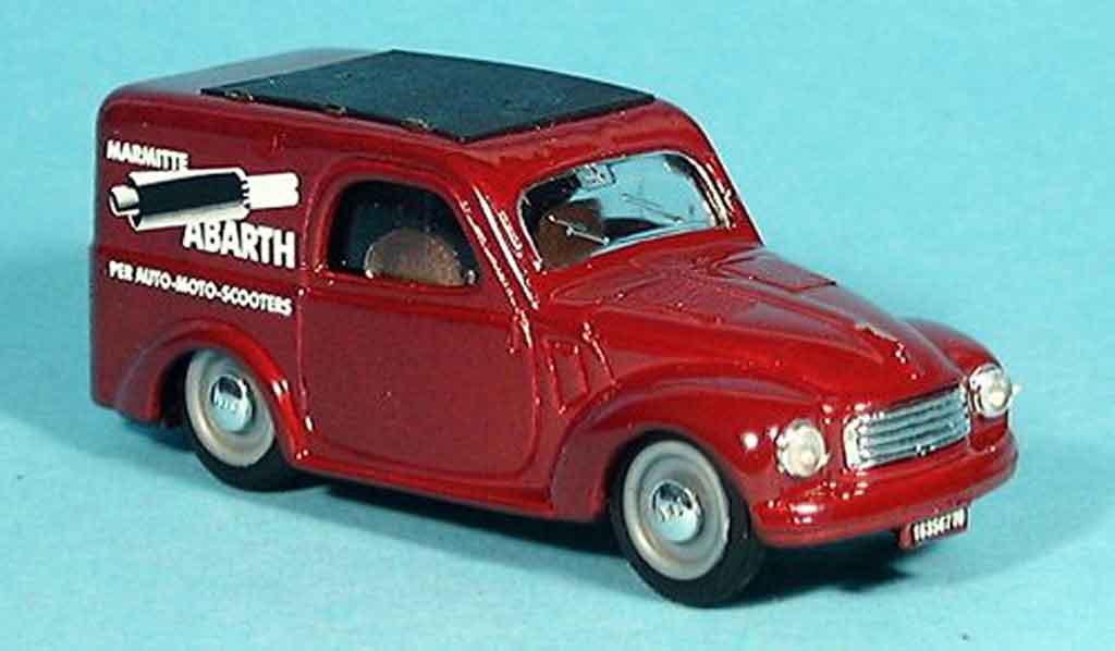 Fiat 500 1/43 Brumm C Topolino rood Abarth Lieferwagen 1956 modelauto