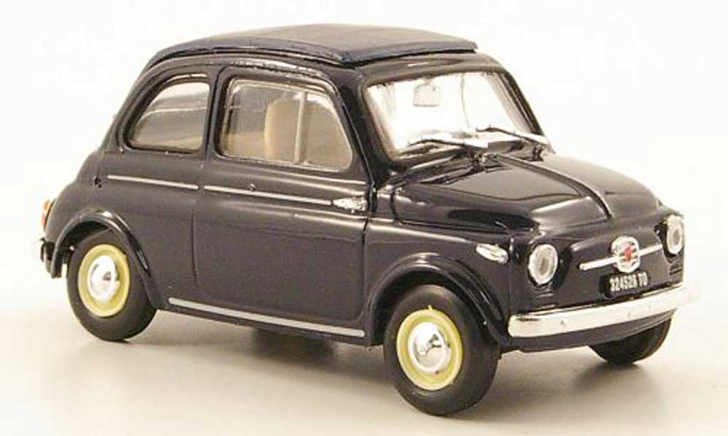 Fiat 500 1/43 Brumm Nuova blauw geschlossenes Faltdach 1957 modelauto