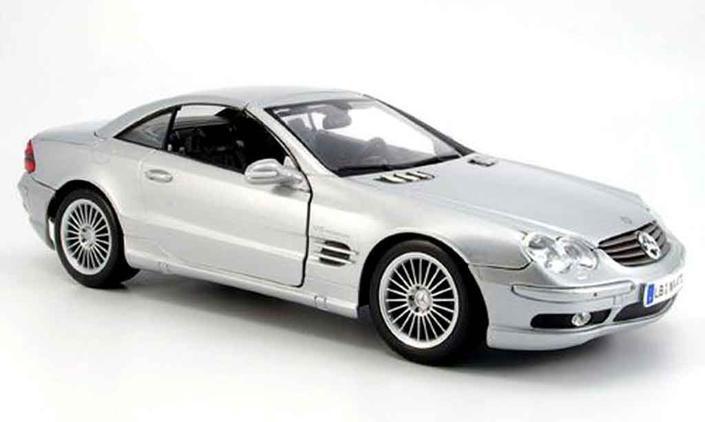 Mercedes Classe SL 1/18 Maisto 55 amg grijs 2002 modelauto