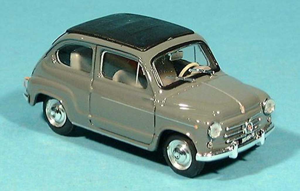 Fiat 600 1/43 Brumm D grijs 1960 modelauto
