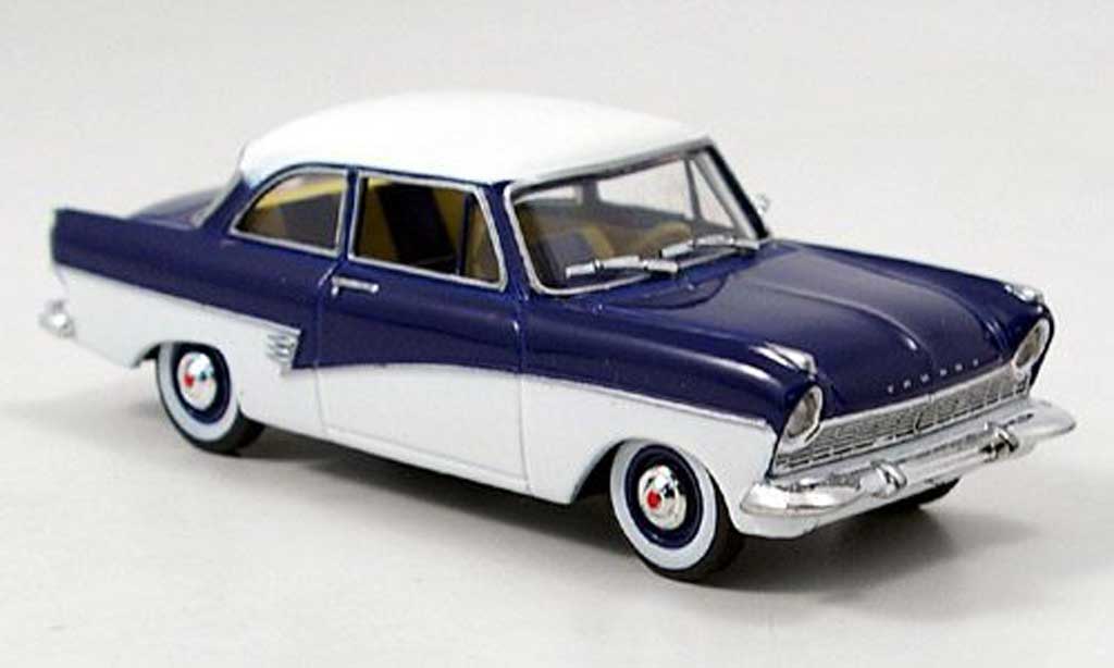 Ford Taunus 1957 1/43 Solido 1957 17 M (P2) wit/blauw modelauto