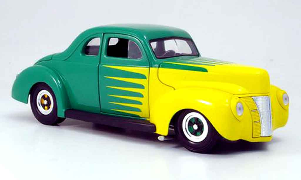 Ford Hot Rod 1/18 Eagle deluxe coupe hot rod grun/geel 1940 modelauto