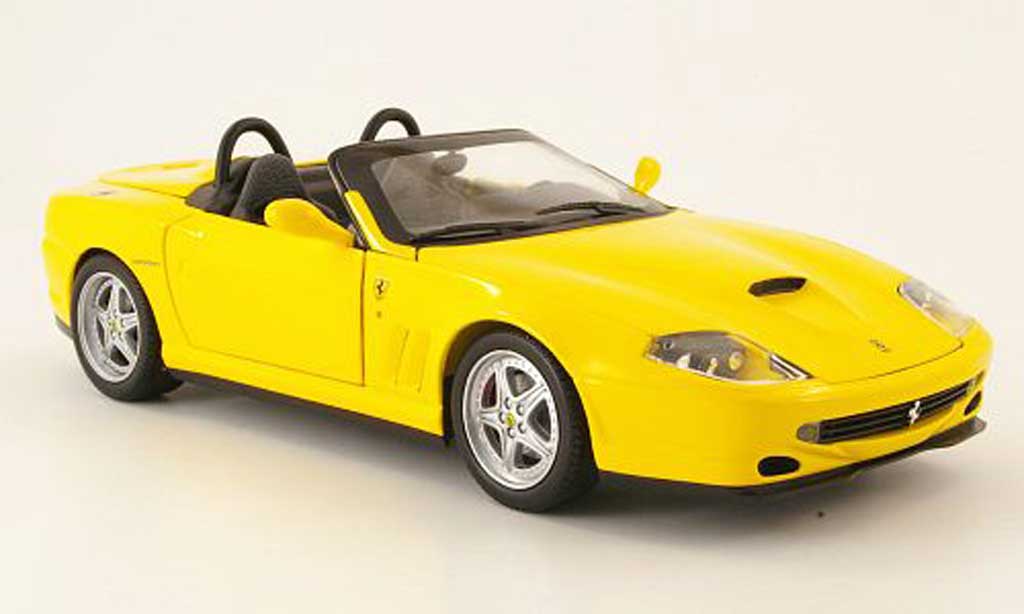 Ferrari 550 Barchetta 1/18 Hot Wheels Barchetta geel modelauto