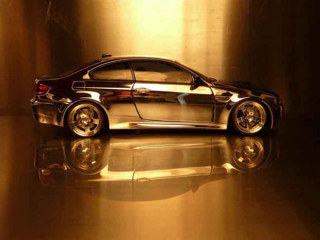 Bmw M3 coupe E92 full chrome jantes 18 pouces 1/18 Kyosho
