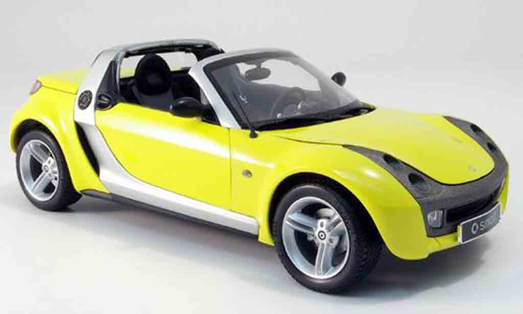 Smart Roadster 1/18 Kyosho geel modelauto