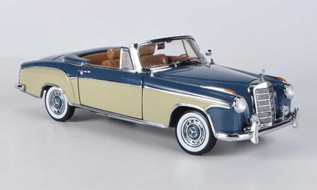 Mercedes 220 1/18 Sun Star SE Cabriolet blauw/beige 1958 modelauto