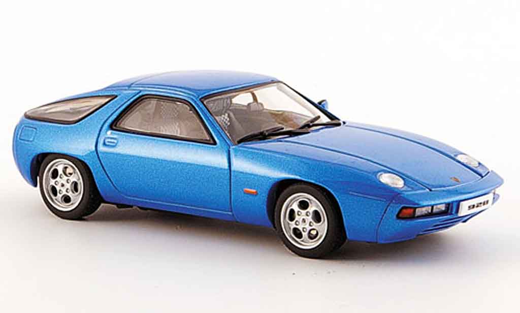 Porsche 928 1977 1/43 Autoart 1977 blauw zu offnende Motorhaube modelauto