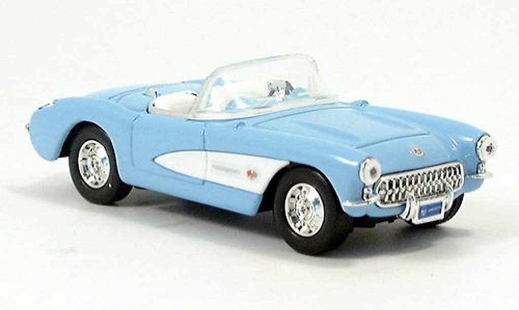 Chevrolet Corvette C1 1/43 Yat Ming C1 blauw/wit Cabriolet 1957 modelauto