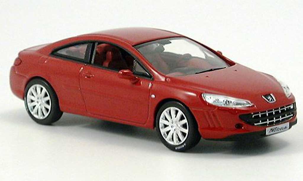 Peugeot 407 coupe 1/43 Norev coupe rood Prasentationsmodell Autosalon Genf modelauto