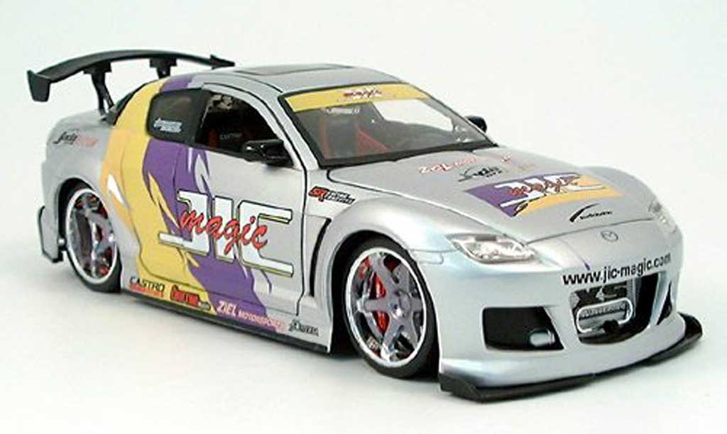 Mazda RX8 1/18 Jada Toys tuning version grijs austauschfelgen leige 2004 modelauto