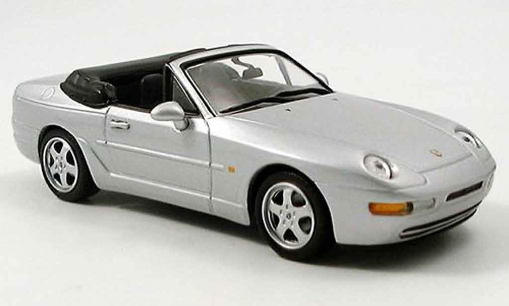 Porsche 968 Cabriolet 1/43 Minichamps Cabriolet grijs metallic 1994 modelauto
