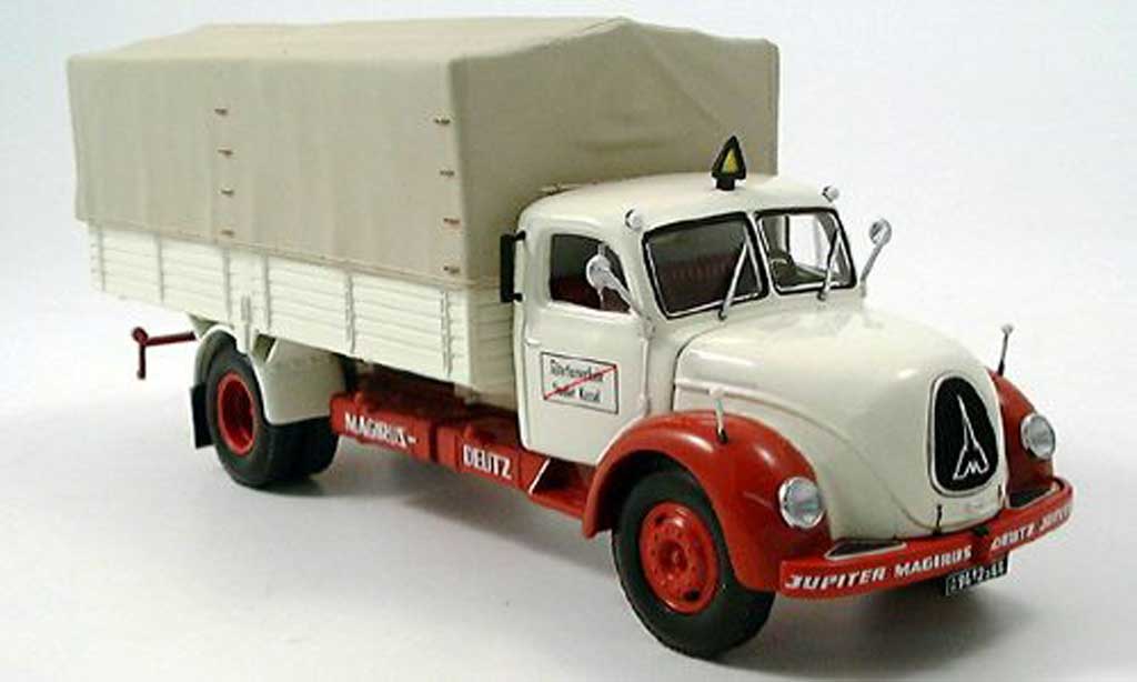 Magirus S 7500 1/43 Minichamps Jupiter Pritsche beige/rood modelauto