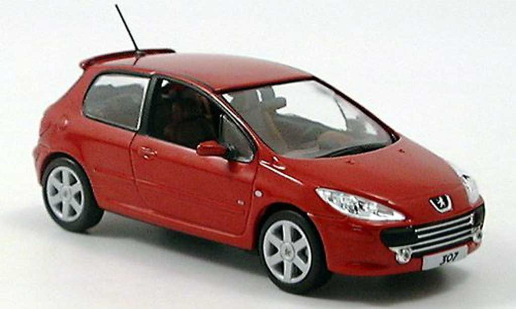 Peugeot 307 1/43 Norev rood 3-portes Facelift modelauto