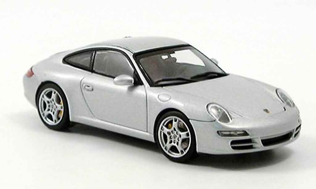 Porsche 997 Carrera 1/43 Autoart Carrera grijs metallic modelauto