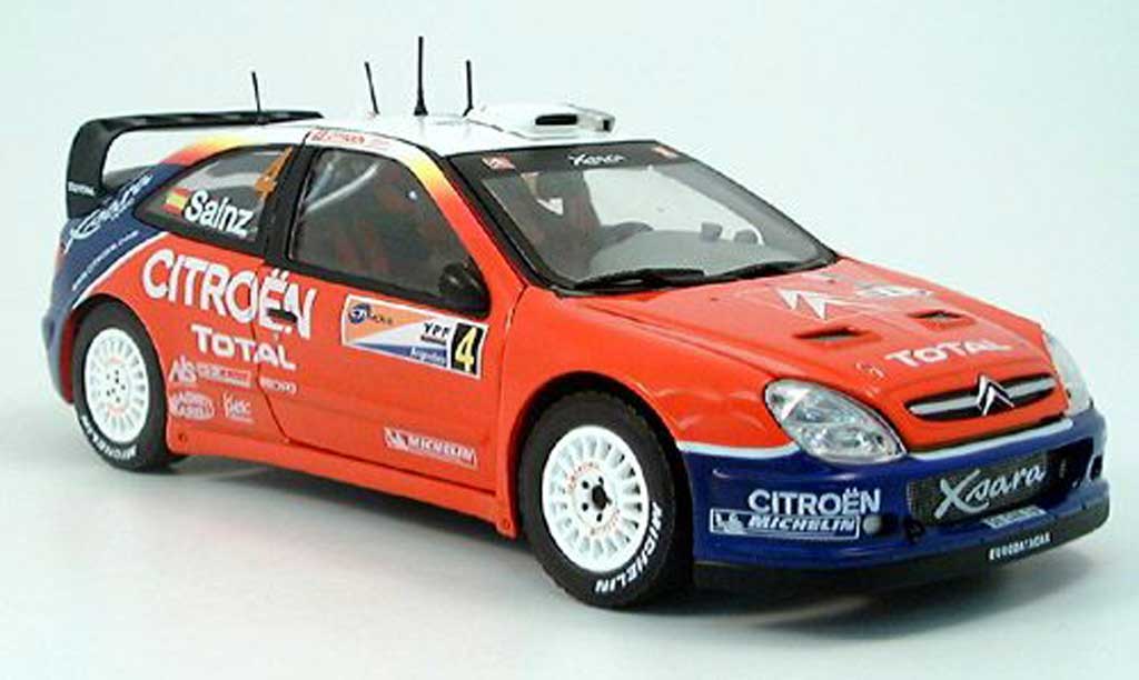 Citroen Xsara WRC 2004 1/18 Sun Star WRC 2004 no.4 c.sainz rallye zilverine modelauto