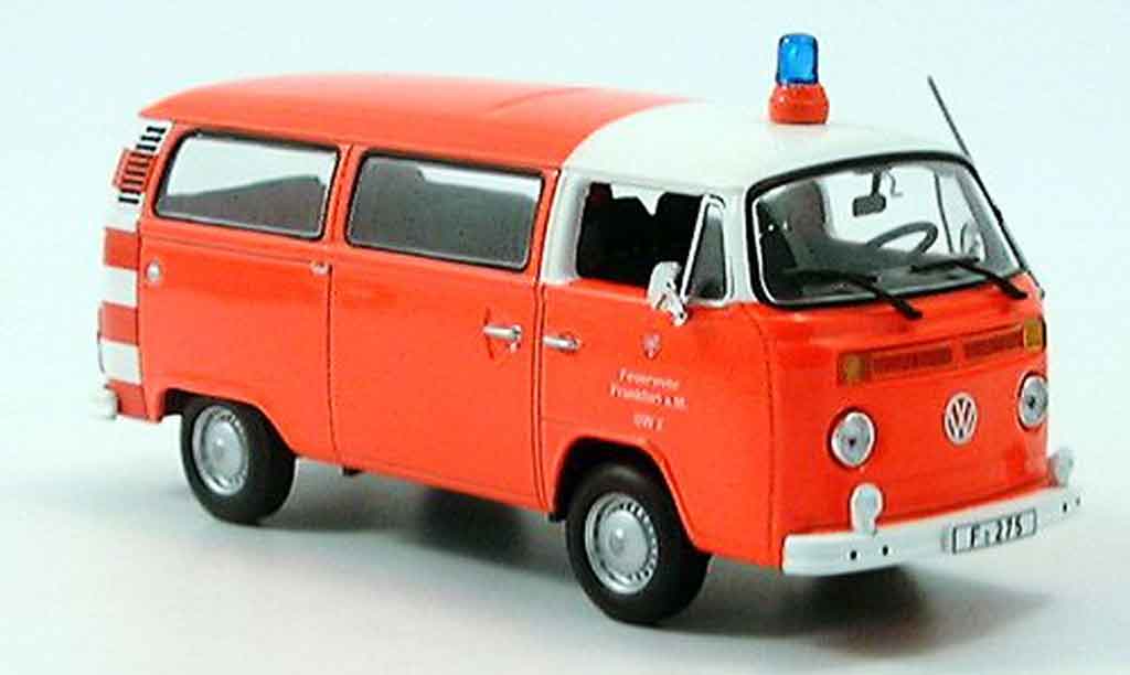 Volkswagen Combi 1/43 Minichamps t2 bus pompier frankfurt 1976 modelauto