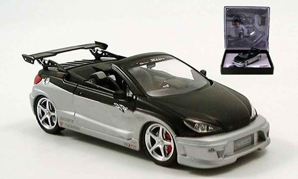 Peugeot 206 CC 1/43 Norev CC paroodech grijs zwart 2005 modelauto