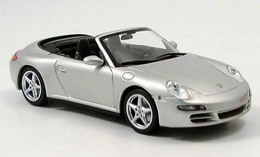 Porsche 997 4S 1/43 Minichamps Cabriolet Carrera 4S grijs metallic 2005 modelauto