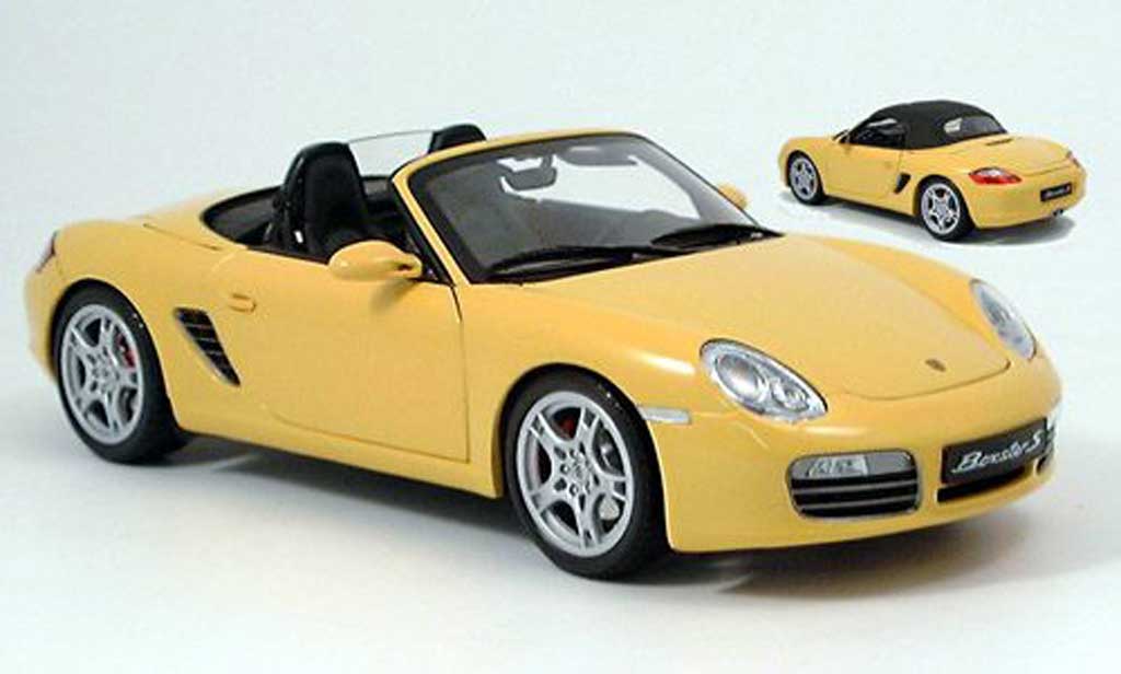 Porsche Boxster 1/18 Kyosho s geel 2005 modelauto