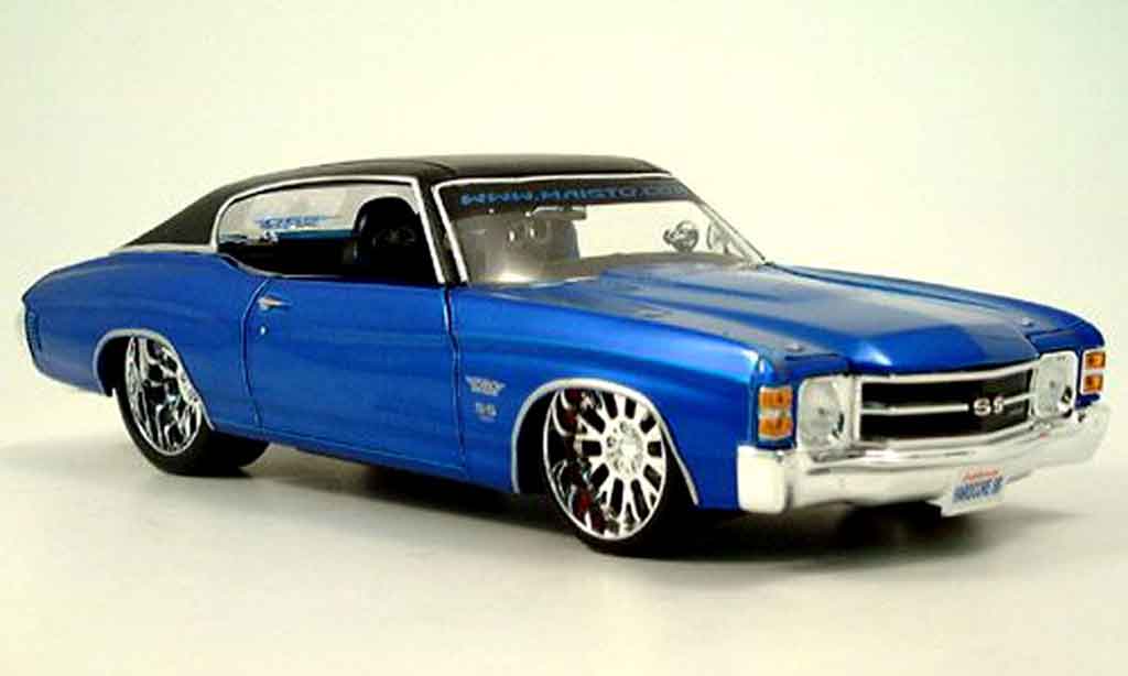 Chevrolet Chevelle 1971 1/18 Maisto 1971 SS454 prorodz tuningcar blauw modelauto