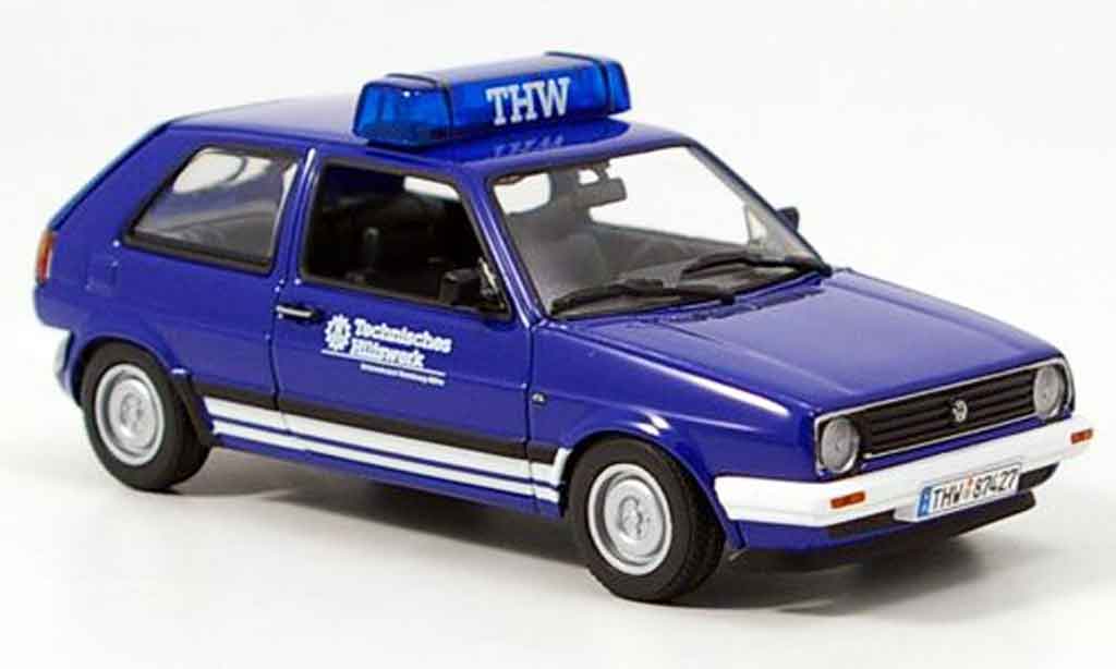 Volkswagen Golf 2 1/43 Minichamps 2 thw blauw modelauto