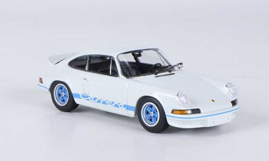 Porsche 911 1/43 Minichamps Carrera 27 wit avec blauwn Streifen 1972 modelauto