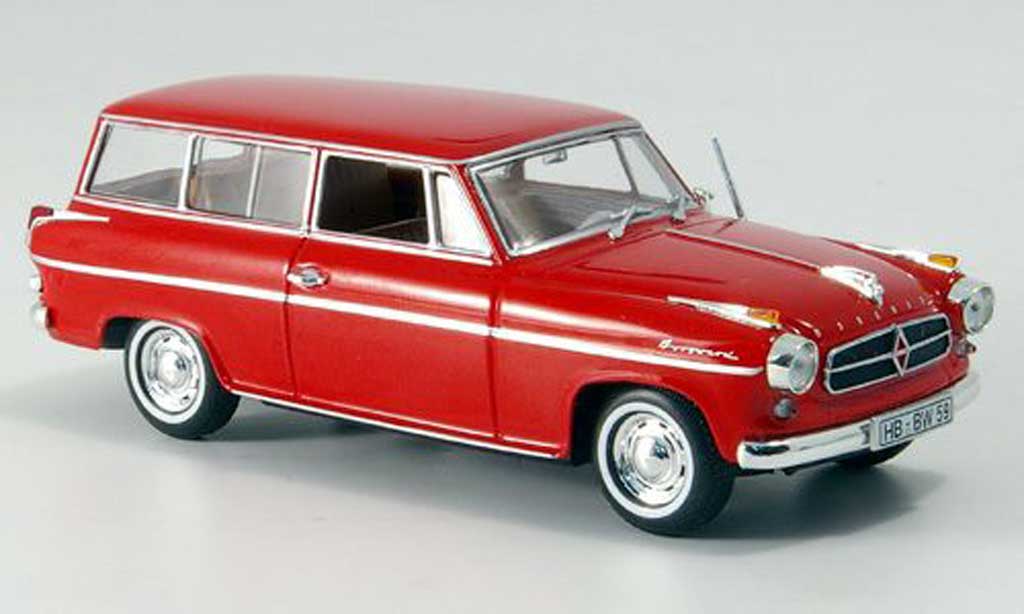 Borgward Isabella 1/43 Minichamps Stationwagen rood 1958 modelauto