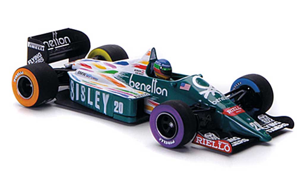 Benetton Bmw 1986 1/43 Minichamps 1986 B 186 No.20 Sisley G.Berger GP USA Detroit 1986 modelauto