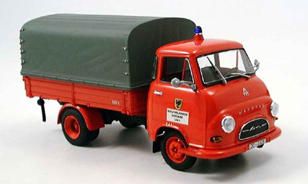 Hanomag Kurier 1/43 Minichamps Pritsche pompier Dortmund modelauto