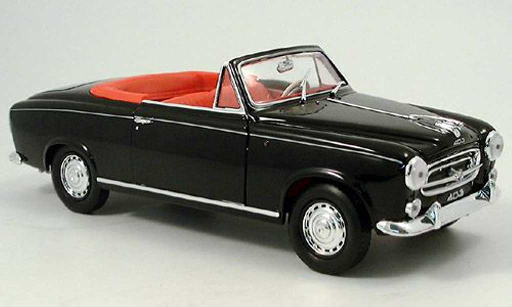 Peugeot 403 Cabriolet 1/18 Welly Cabriolet zwart 1957 decapote modelauto