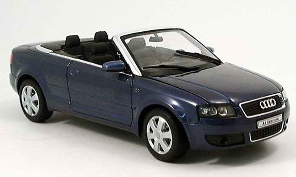 Audi A4 cabriolet 1/18 Welly cabriolet blauw 2002 modelauto