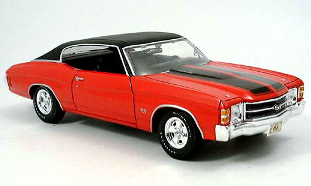 Chevrolet Chevelle 1971 1/18 Maisto 1971 SS454 rood zwart modelauto
