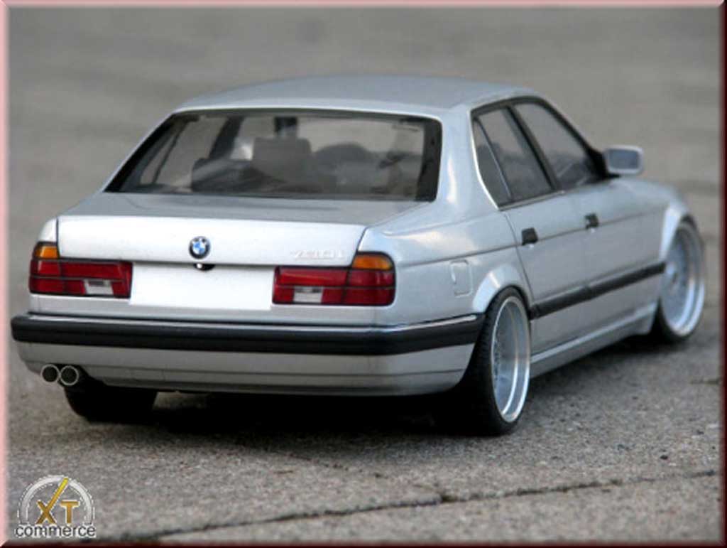Bmw 730 E32 i grijs jantes bbs bords larges echappement inox 1/18 Minichamps