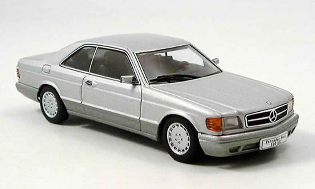 Mercedes 500 SEC 1/43 Autoart SEC SEC (W126) Coupe grijs metallic modelauto
