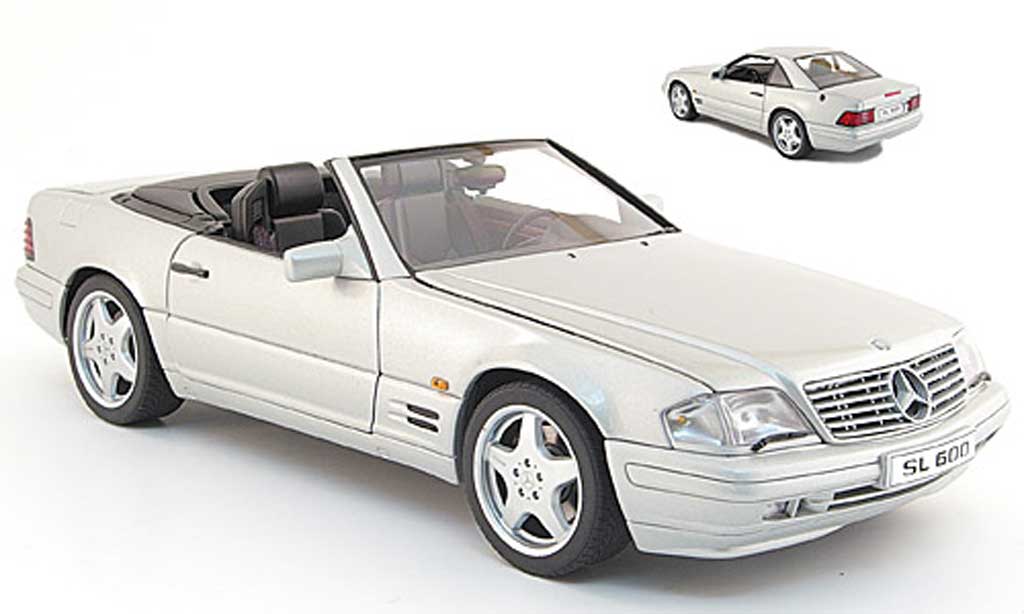 Mercedes Classe SL 600 1/18 Kyosho 600 (r 129) grijs metallized 1997 modelauto