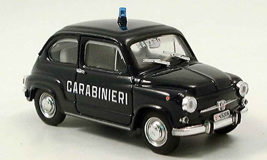 Fiat 600 1/43 Brumm D Mulitpla Carabinieri politie modelauto