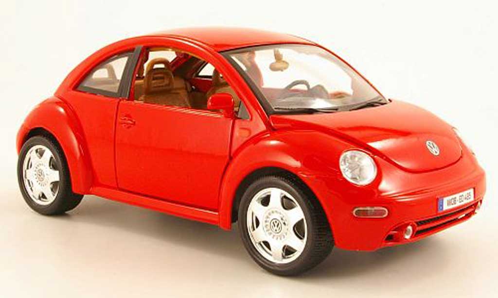 Volkswagen New Beetle 1/18 Burago rood 1998 modelauto