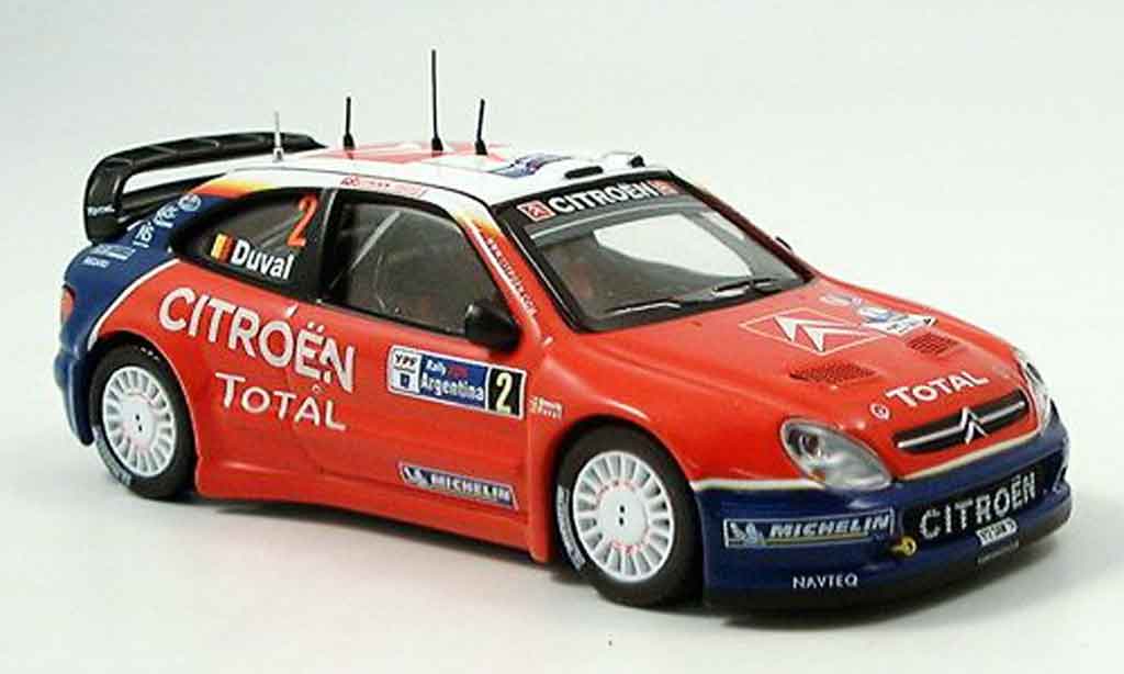 Citroen Xsara WRC 2005 1/43 IXO WRC 2005 no.2 duval rallye zilverine modelauto