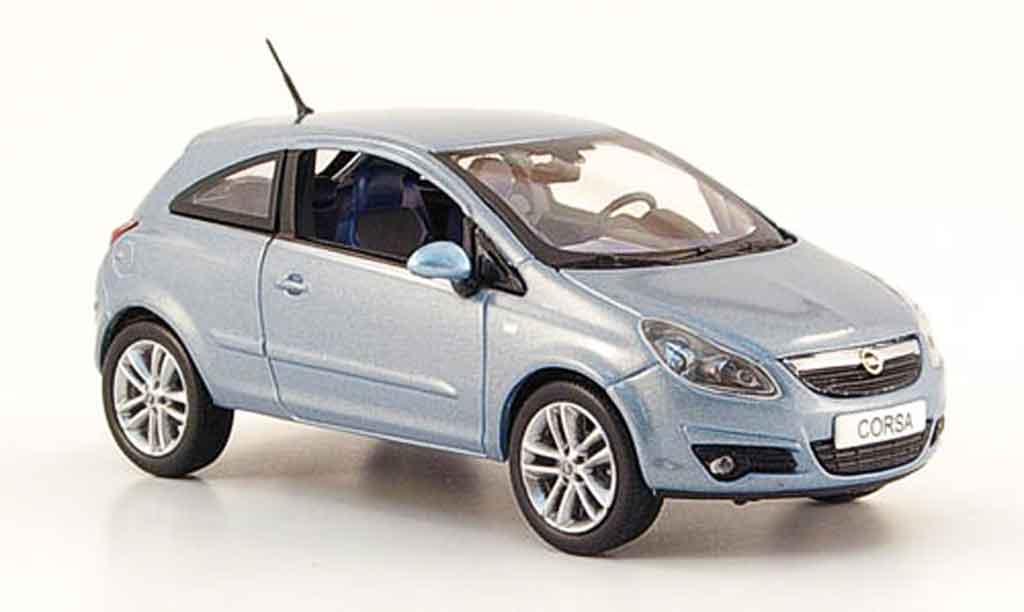 Opel Corsa 1/43 Norev grijs metallicblauw 3 turer 2006 modelauto