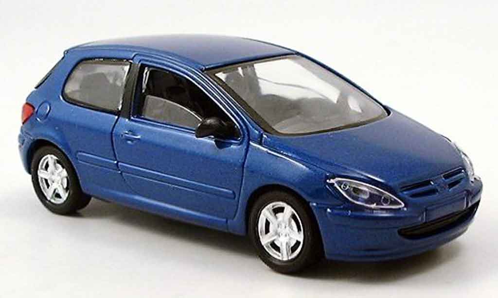 Peugeot 307 1/43 Solido 3 portes blauw modelauto