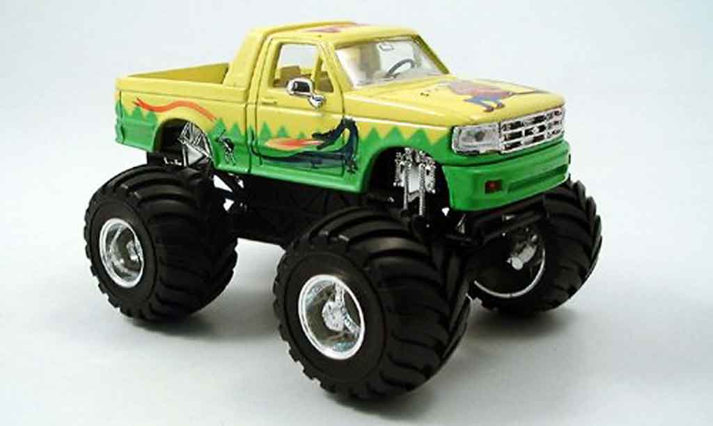 Ford F-150 1/43 Yat Ming F 150 Monster Truck geel grun 1995 modelauto